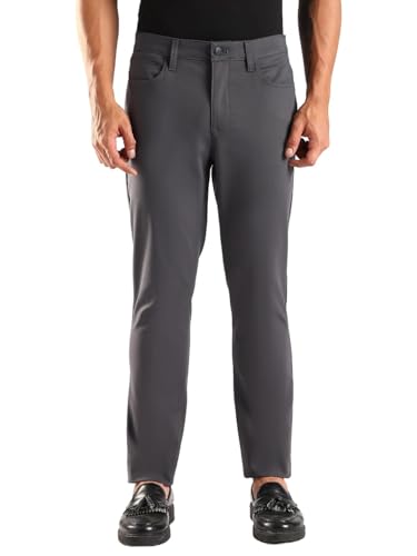Image of Calvin Klein Men's Move 365 Stretch Slim Fit Wrinkle Resistant Tech Woven Pant