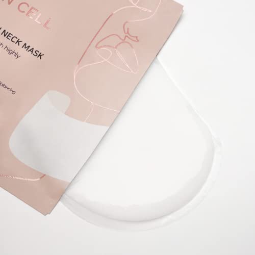 Nuborn Cell Hydrogel Collagen Neck Mask | Advanced Moisturizing Stem Cell Gel Sheet Neck Mask For Dry Skin | Dewy Glass Skin With Hydrolyzed Collagen Peptides And Hyaluronic Acid | Made In Korea 5-Pack #TOP4