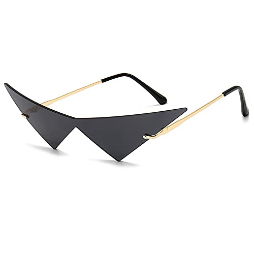 ShFhhwrl Klassisch Sonnenbrille Randlose Sonnenbrille Frauen Mode Einteilige Linse Sonnenbrille Weiblich Trend Dreieck Brille Män
