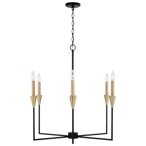 Capital Lighting Fixture Company 451961AB Avant Modern Art Deco Luxe Metal Pointed Candle Chandelier thumb #2