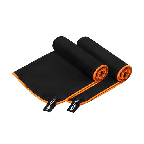 illusion Small Microfibre Gym Towel for Active Sports (40x80cm), Lightweight Quick Dry Towel, Ideal for Cardio Cycling