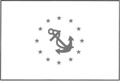 TaylorMade 93078 Nylon Officer Flag, 12" x 18" - Rear Commodore, White