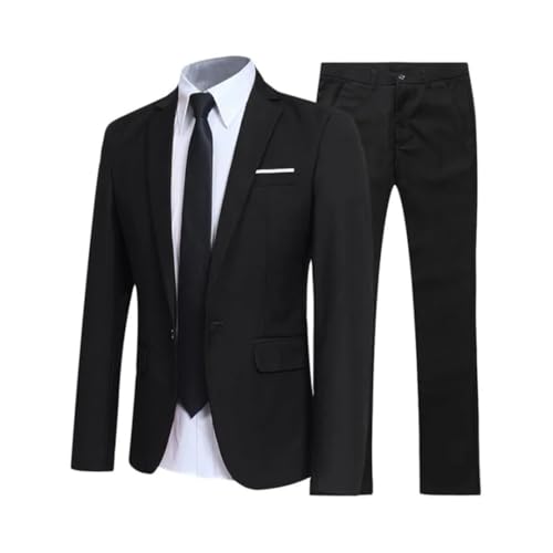 Men's 2-Piece Slim Fit Suit Business Wedding Modern Suits Jacket Suit Trousers