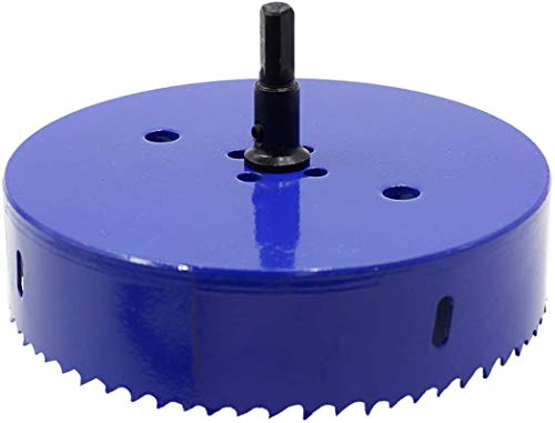 Image of Luomorgo 6 inch 152mm Hole Saw, 1 1 /4 inch Cutting Depth HSS Bi-Metal Hole Cutter with Hex Shank Drill Bit Adapter for Wood Cornhole Boards Plastic Drywall Fiberboard