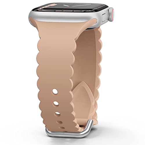 Sunnywoo Lace Sport Silicone Band Compatible with Apple Watch 38mm 40mm 41mm 42mm 44mm 45mm 46mm 49mm for Women, Soft Wristband Waterproof Replacement for iWatch Series Ultra 10 9 8 SE 7 6 5 4 3 2 1