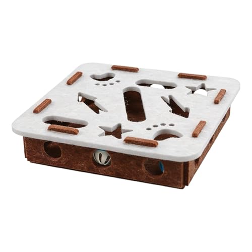 Tiragraffi Unghie per Gatti,Divertente Gioco Interattivo In Feltro Con Due Palline Sonagli - Scatola Tiragraffi Da Felini,per Esercizio Stimolazione Mentale Gioco Casa Viaggio Gatti Cuccioli