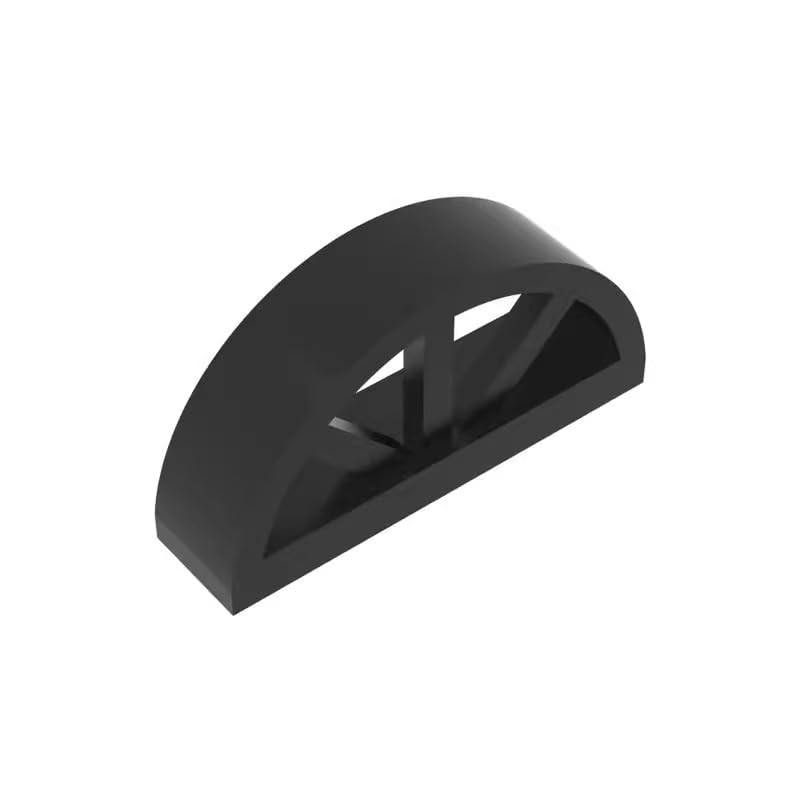 Gobricks GDS-873 Window 1 x 4 x 1 2/3 with Spoked Rounded Top 50PCS Compatible with Lego Toy 20309 6112306 DIY Parts and MOC Components for Major Brick Brands Color:Black 26