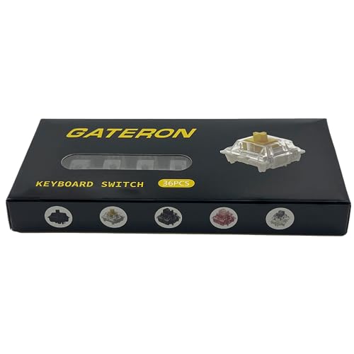 Image of Gateron Oil King V2 Pre-Lubed Smooth Linear Keyboard Switches,36 Pcs | 5-Pin 55gf,60 Million Keystroke Lifespan,Compatible MX Mechanical Keyboards,DIY Custom Mod Parts