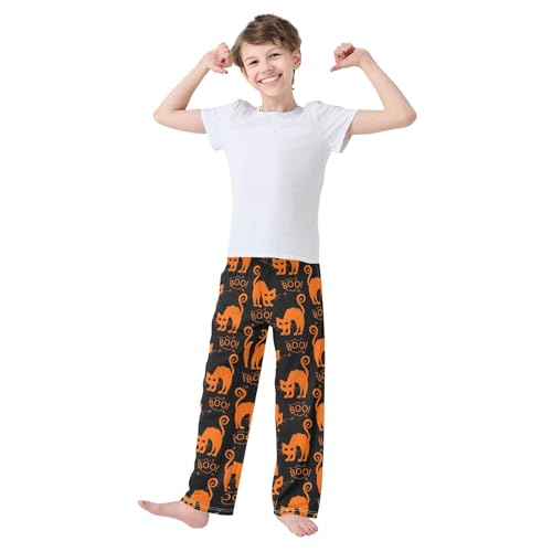 Funny Halloween Cat Black Boys Pants for Kids Jogger Pants with Pockets S-XL2