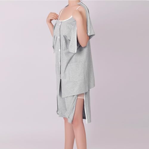 Short Sleeve Post Shoulder Surgery Shirts Patient Pajamas Set Breakaway Patient Clothing Pants for Men Women4