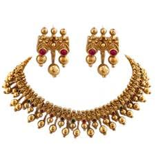Sattyaki Gold-Plated Traditional South Indian Jewelry Bridal Necklace Set with Earrings in Nakshi beadwork for Women (B0BQMWTDN2) Amazon Price History, Amazon Price Tracker