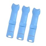 3X Cat Strip Squeeze Spoon Cat Treat Dispenser,Cute,Cat Stripe Snack Squeezer Cat Strip Feeders for Snack Wet Food, Blue