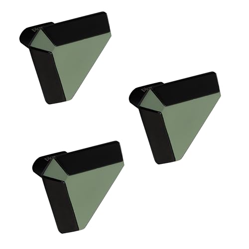 Image of Plantex Knobs for Drawer /Drawer Knobs /Triangle Knob for Cabinets /Drawer Handle /Pull-Push Knob for Kitchen /Bedroom Drawers - Pack of 3 (SH-431, DC-Black & Green)