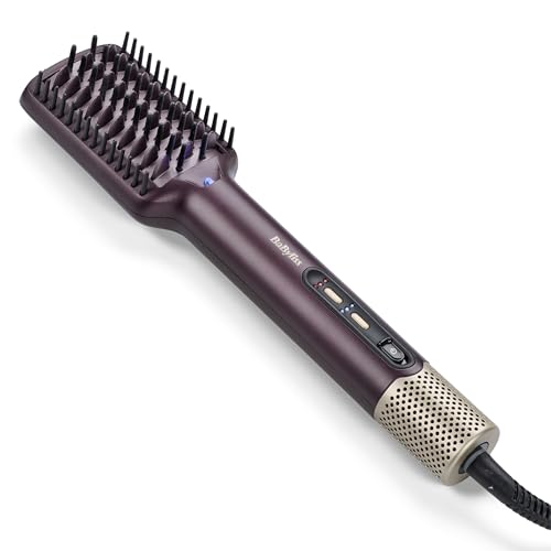 BaByliss Brosse lissante Air Power Smooth – NOUVEAUTÉ 2025, Lissage et séchage sur cheveux mouillés ou secs, Technologie ionique anti-frisottis, AS640E