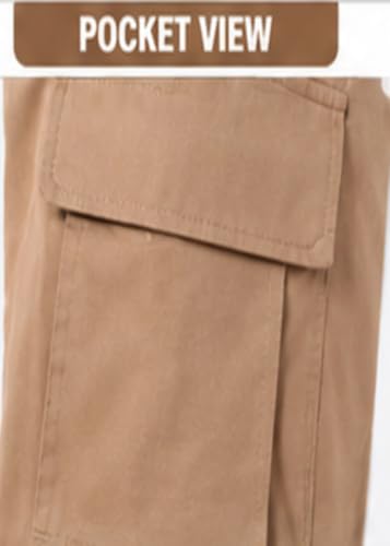Image of Men's Jogger Cargo Pants | Stretchable Cotton Blend Utility Trousers | Regular Fit Multi Pocket Casual Bottom Wea