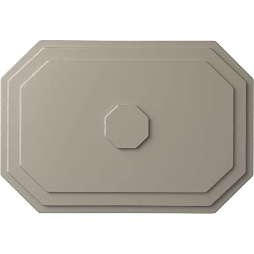 Image of Ekena Millwork CM25FEPWS 25-1 /4 inch x 17-1 /4 inch x 1-3 /4 inch Felix Ceiling Medallion, Pearl White