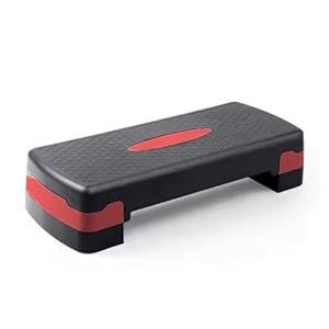 KARAN KING Fitness Stepper for Home & Gym, Cardio, Weights, Yoga, Workout – Adjustable 2 Step Level Heights (10,15 cm) – Perfect Equipment Accessory Set for Fitness Routines (Red)