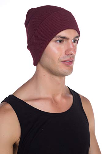Image of Top Level Beanie Men Women - Unisex Cuffed Plain Skull Knit Hat Cap