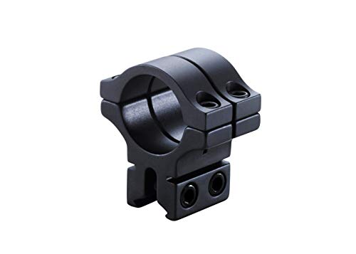 BKL 301 1" Long Double Strap Dovetail Scope Ring - Single - 0.979" High - for 30mm Scope Tubes - Fits 3/8" or 11mm Dovetails - Matte Black