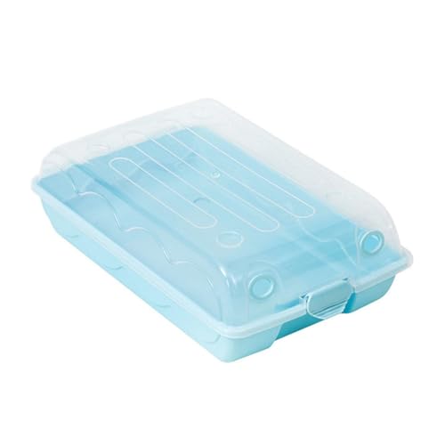 COHEALI Caja para Guardar Zapatos de Plástico Grueso Azul Tapa, Apilable y Transparente, Tamaño 36.5x22.5x11 Cm, Organizador Práctico para Almacenamiento en Hogar