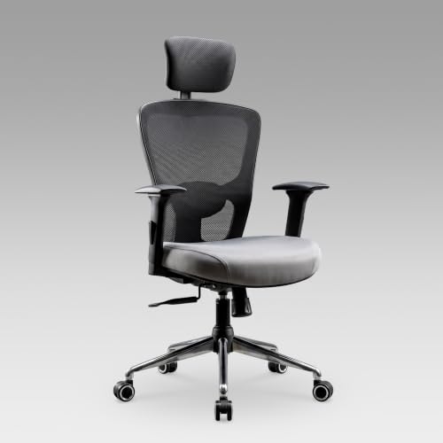 Image of Make My Chairs Jazen Prime Ergonomic Office Chair | 5-Years Warranty | High Back Mesh Chair | Adjustable Lumbar Support, 3D Armrests, Seat Slider, Multi-Lock Synchro Tilt Recline Mechanism