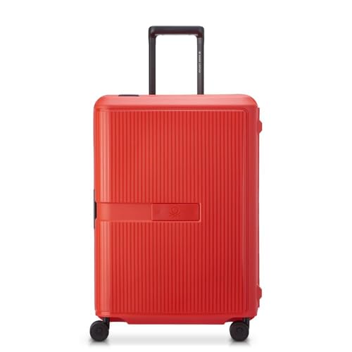 DELSEY Paris x United Colors of Benetton - Color Block HARDSIDE - Valise soute Rigide 66 cm x 46 cm x 28 cm - 73 L - L - Rouge