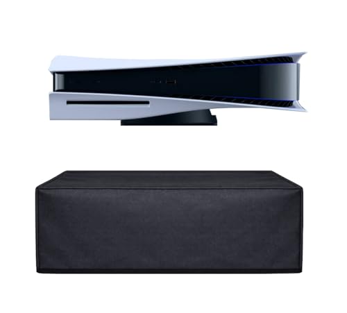 Image of AFFIZZ Premium Waterproof & Dustproof PS5 Console Cover Made with 1680D Polyester Fabric Compatible with PS5 Slim /Digital & Disc Edition | Washable Gaming Console Cover with Rear Cable Access (Black)