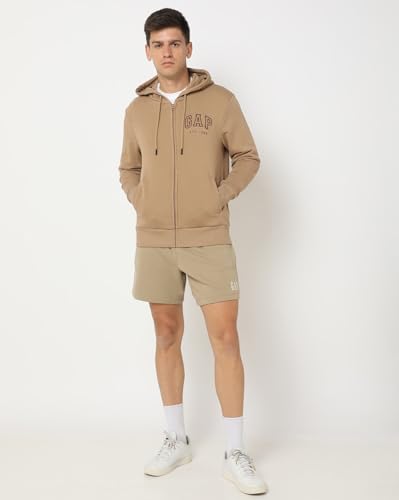 Image of Gap Men Regular Fit Logo Print Full Sleevesd Cotton Hoodie