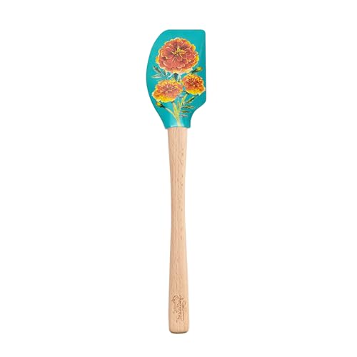 Tovolo Spatulart Day of the Dead Kitchen Utensils Silicone Spatula with Wood Handle for Baking Cooking Mixing, Dia de los Muertos BPA Free Heat Resistant Cooking Spatula
