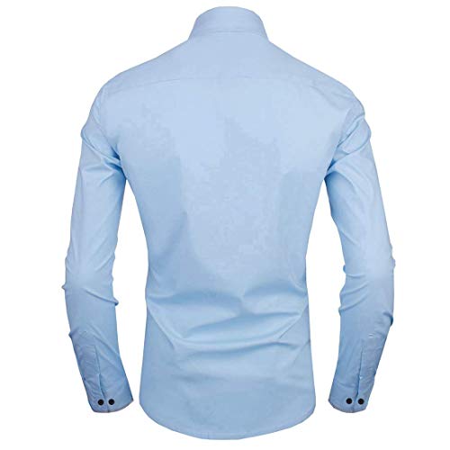 Zombom-Mens-Regular-Fit-Casual-Shirt-COMBO700Sky-Blue-Navy-Blue40Sky-Blue-And-Navy-BlueM