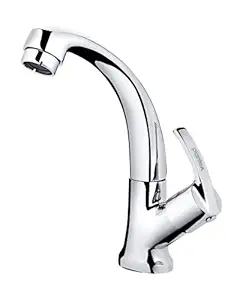 Plantex Pure Brass Kitchen Tap Faucet/Single Lever Kitchen Sink Tap with Teflon Tape/Sink taps for Kitchen/Kitchen Basin tap/Kitchen Sink Tap Table Mounted-(AQ-1412-Chrome)