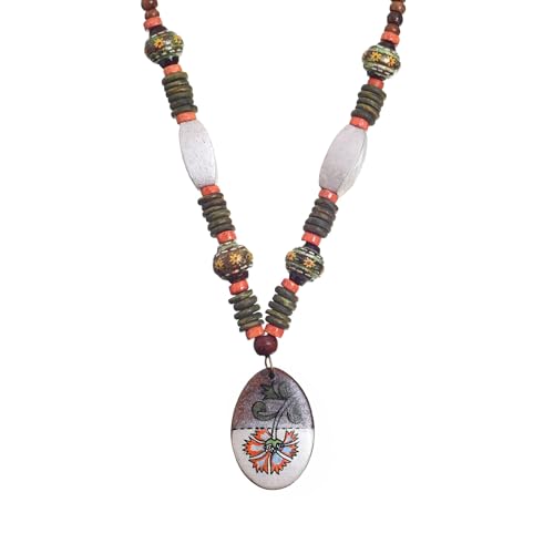 Image of AAKRITI ART CREATIONS Boho Tribal Handcrafted Ethnic Necklace Collection | Mandala, Dreamcatcher, Sunburst & Moonstone Designs | Artisan Collar, Lariat & Pendant Statement Jewelry for Women