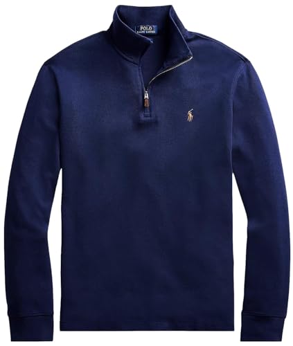 Polo Ralph Lauren Pull à manches longues en molleton avec 1/4 zip pour hommes, XX-Large
