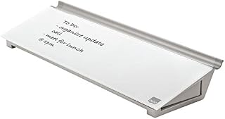 Nobo Desktop Whiteboard Pad, Dry Erase Glass Surface, Portable, Frameless, 45.7 x 6.3 x 15.4 cm, Includes Marker Pen and Storage Drawer, Brilliant White, 1905174