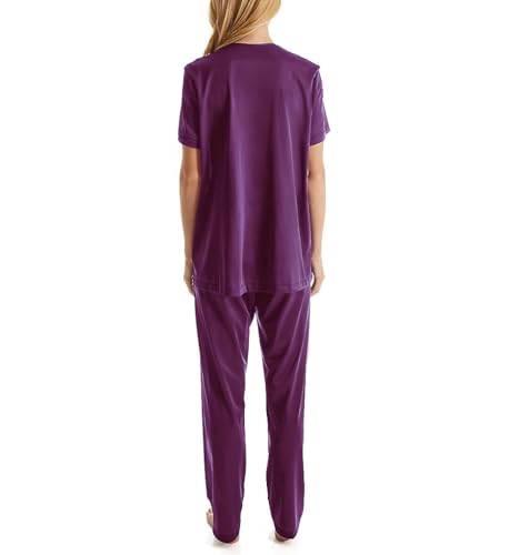 Image of Exquisite Form 90107 Women's Nylon Tricot Short Sleeve Matching Pajama Set
