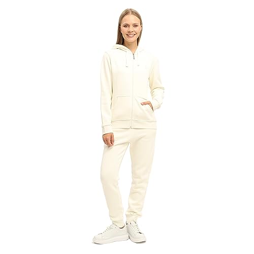 nolihoo Chandal Mujer Deportiva Completo Conjunto Ropa De Casa Con Cremallera Completa, Bolsillos Y Capucha Para Interior Y Exterior 2 Partes M Crudo