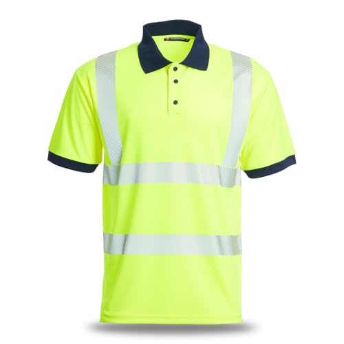 Polo haute visibilité en polyester recyclable GRS jaune