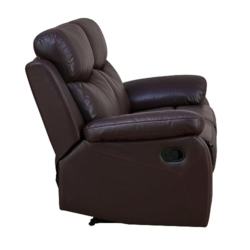 Image of Torque - Weston 2 Seater Leatherette Manual Recliner | Recliner Sofa /Chair for Living Room, Bedroom, Office (Brown) | 1 Year Warranty