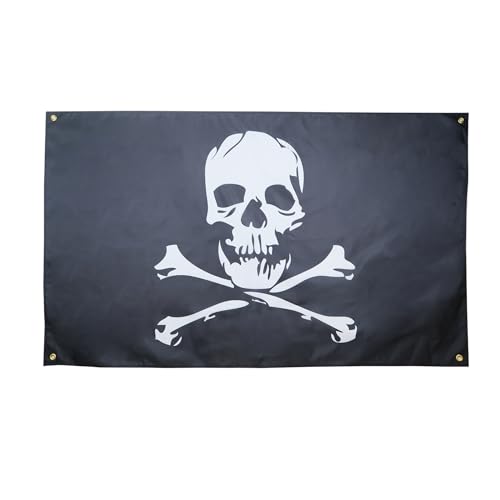 AZ FLAG Bandiera pirata teschio e ossa 150 x 90 cm con 4 occhielli, Padiglione corsaro per balcone o parete
