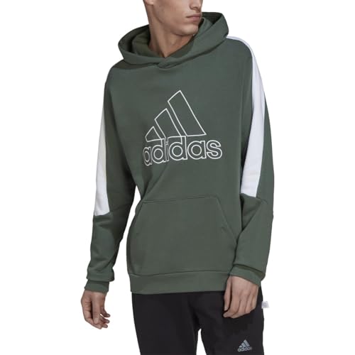 adidas Men's Future Icon Embroidered Badge of Sport Hoodie, Green Oxide, M