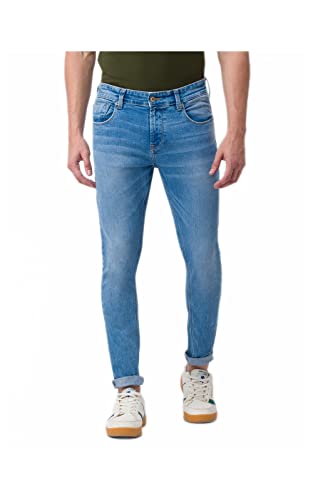 Image of Spykar Men's Kano Slim Fit Mid-Rise Jeans (Ankle Length)