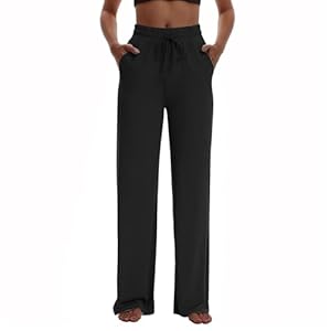 Generisch Leinenhose Damen Baggy-Jogginghose Schwarz XXL