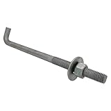 5/8' x 10-inch Galvanized Threaded Anchor Bolts with Hardware for Wood, Concrete (10 Pack)