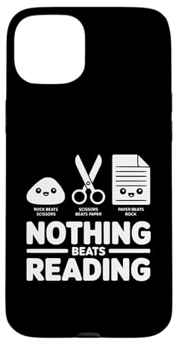 Carcasa para iPhone 15 Plus Nada Mejor Que Leer Piedra, Papel y Tijeras, Divertido Amante de los Libros