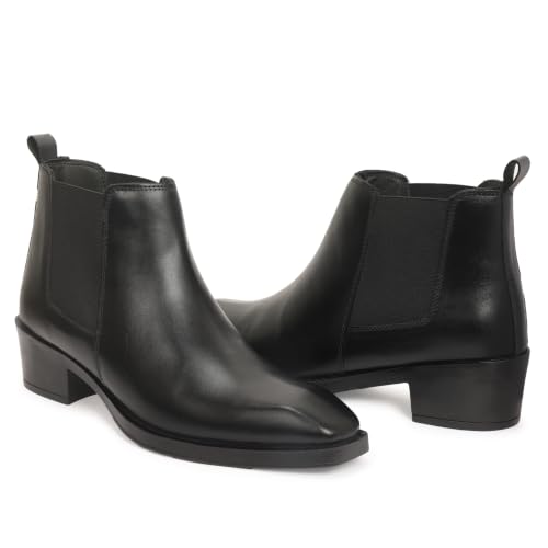 Image of VH ENTERPRISES Cuben chelsea Leather Shoe, Black