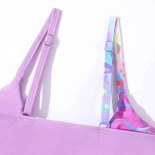 Image of Girls Swimsuit Bathing Suits Twist Cross Tropical Floral Bikini Sets Teen Girls' Swimwear 3Pcs with Cover Up 7-14T