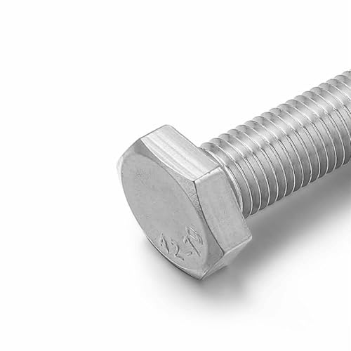 Image of Junter 10pcs M8-1.0 x 16mm Pitch Fine Thread Metric Hex Bolts 304 Stainless Steel Hexagon Fully Threaded Screws DIN933