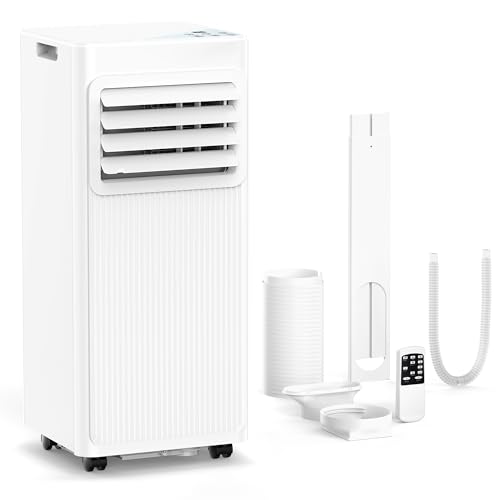 8000 BTU Portable Air Conditioners for Rooms up to 450 Sq Ft, 4 Modes Portable AC Unit with Cool/Fan/Dehumidifier/Sleep, Remote Control & 24H Timer, Energy Saving for Bedroom, Apartments
