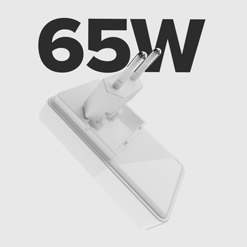 SBS Zasilacz Flexi 65W USB-C, GaN Technology, Power Delivery (PD 3.0 PPS) 65W, Szybkie ładowanie, ładowarka do iPhone, Android, Tabletu i PC, Smukły i Składany Design, Szary