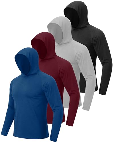 4 Pack Sun Hoodie for Men UV UPF 50+ Lightweight Fishing Shirts Rash Guard - image 1